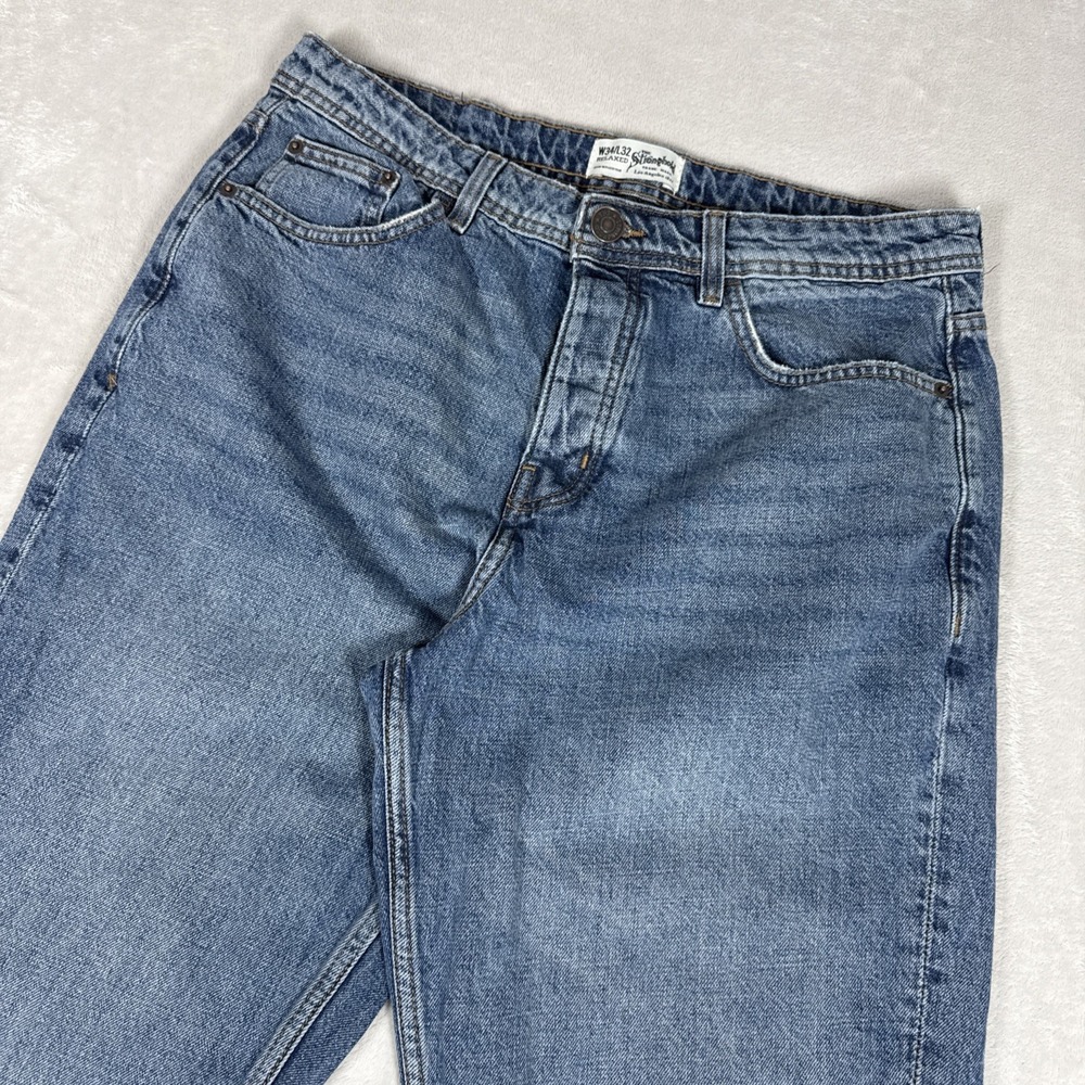 The Stronghold Relaxed Jeans Men's Size 34X32 Blue Denim Button Fly (33X31)